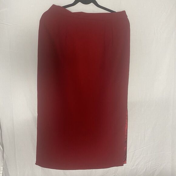 Vtg MISS DORBY 2-Piece Midi Skirt Sleeveless Blouse Set Petite Womens 10 P Red - Picture 5 of 14